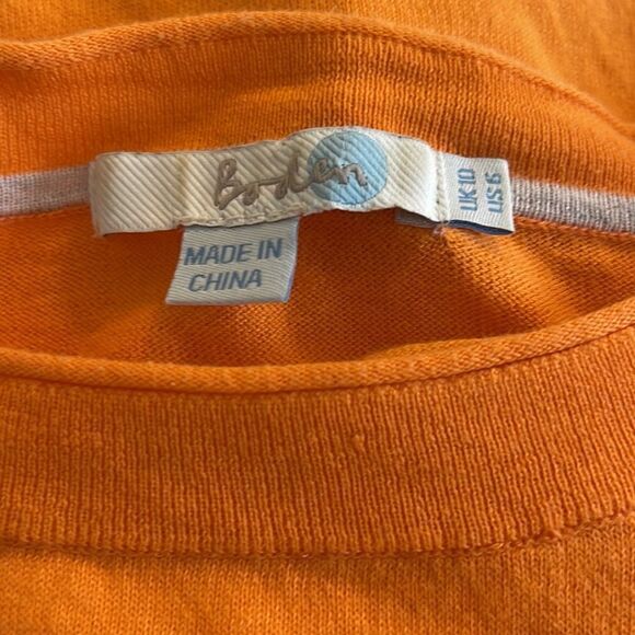 Boden Orange Light Weight Sweater Pullover Crew Neck Sz 6 Spring - Picture 2 of 3
